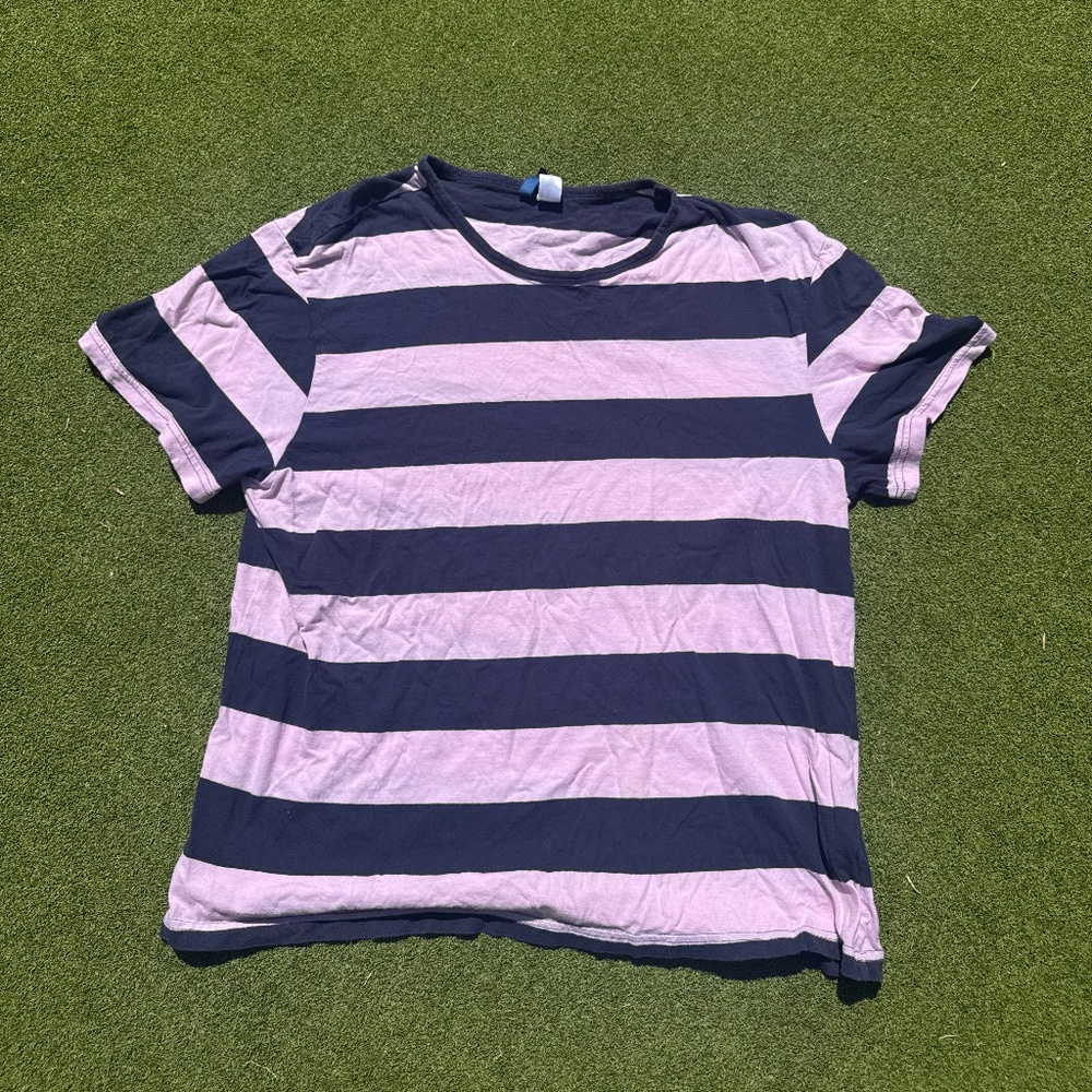 Pink & Blue Striped Tee